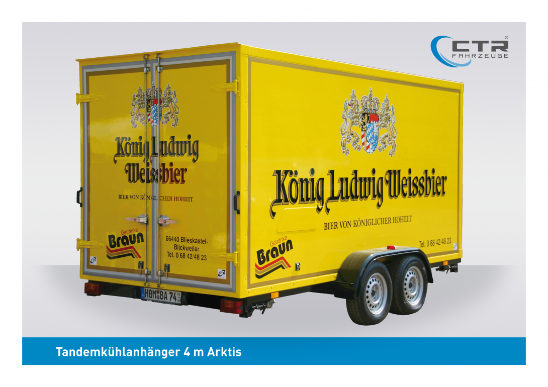 CTR-Fahrzeuge Kühlanhänger TKA Arktis 4 m König Ludwig Getränke Braun