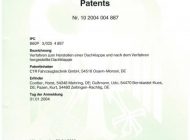Urkunde Patent - Verfahren zum Herstellen einer Dachklappe