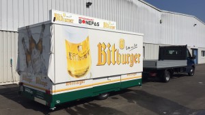 Ausschankwagen mit neuer Lackierung für Getränke Bonefas aus Lünebach