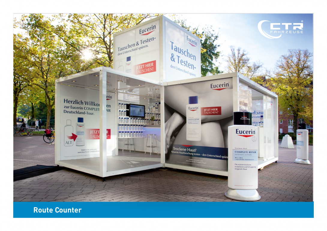 Promotion Anhänger Promocube Route Counter Eucerin