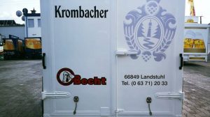 Im Design der Krombacher Brauerei.